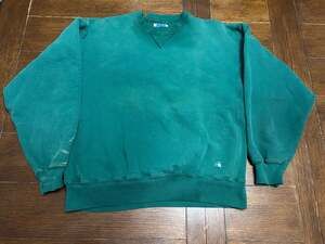 Vintage 90s Russell Athletic Pro Cotton Crewneck Sweatshirt Green Fade Heavy USA